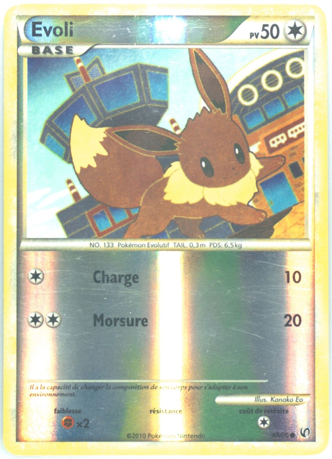 Evoli-Reverse Foil French (47) 2010 Pokemon Heartgold & Soulsilver Undaunted