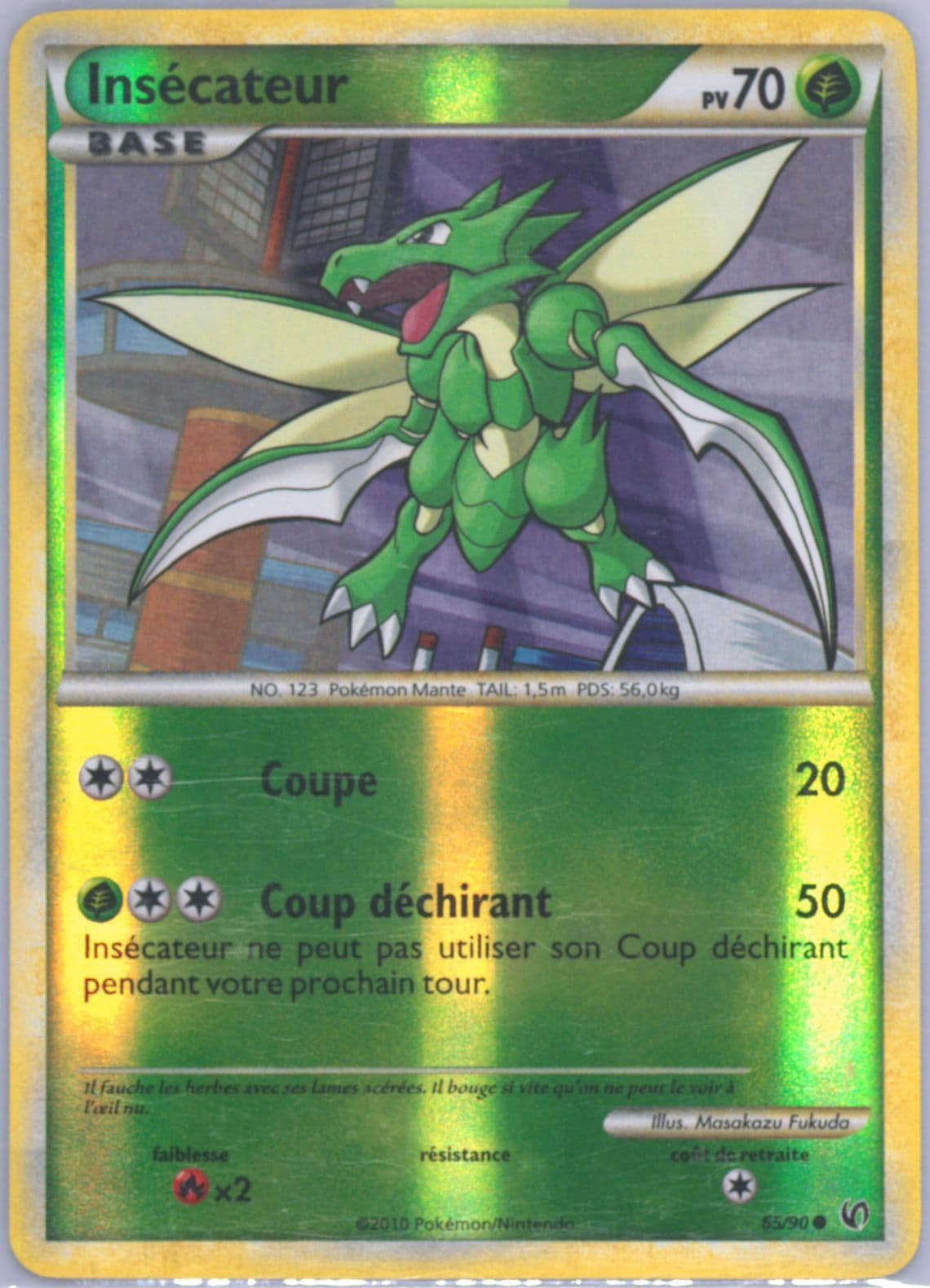 Insecateur-Reverse Foil French (65) 2010 Pokemon Heartgold & Soulsilver Undaunted