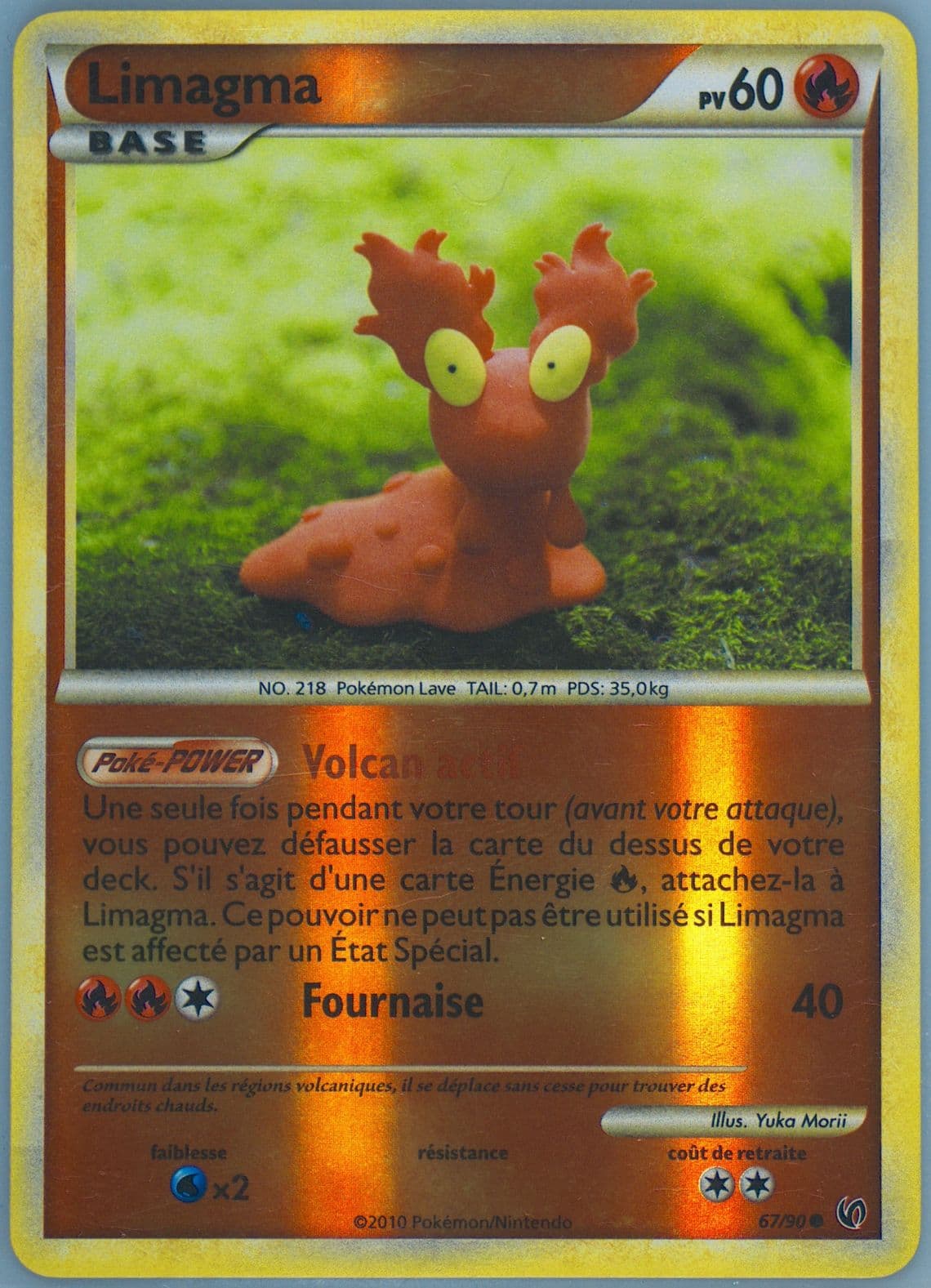 Limagma-Reverse Foil French (67) 2010 Pokemon Heartgold & Soulsilver Undaunted