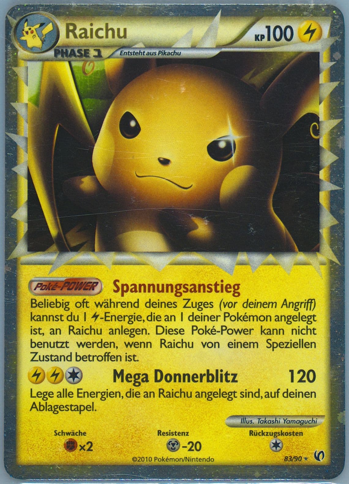 Raichu-Holo German (83) 2010 Pokemon Heartgold & Soulsilver Undaunted