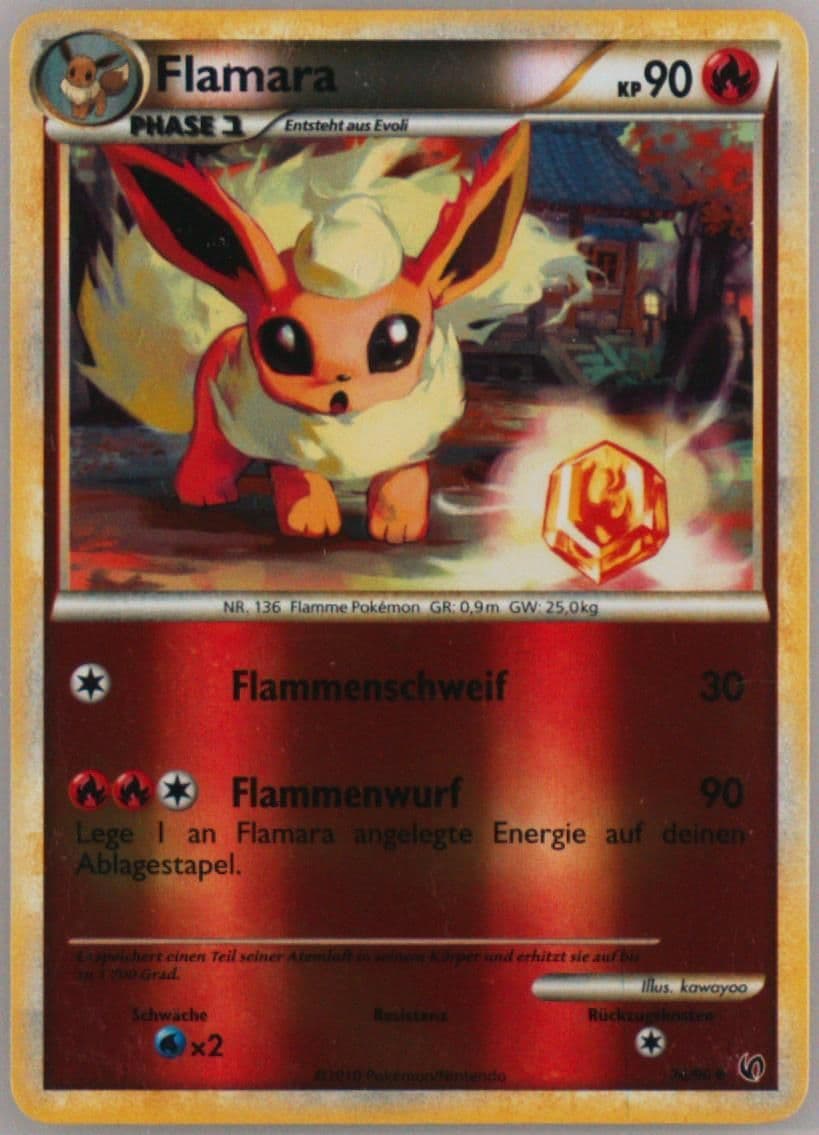Flamara-Reverse Foil German (26) 2010 Pokemon Heartgold & Soulsilver Undaunted