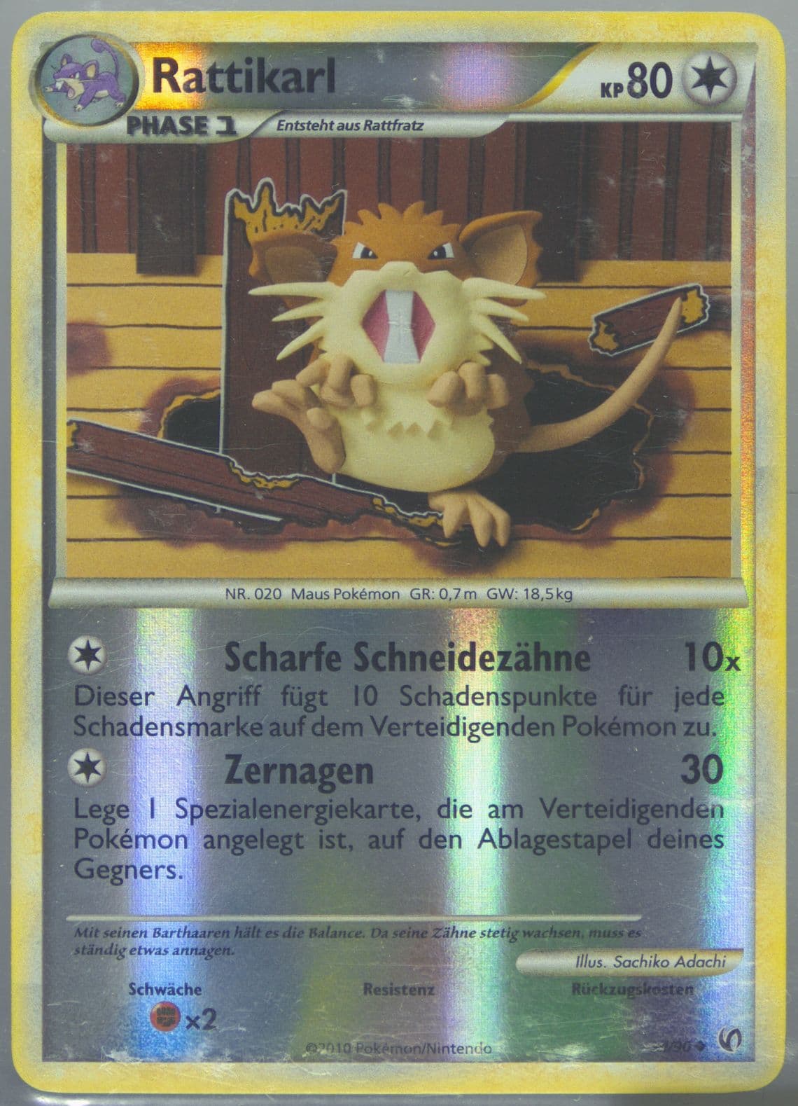 Rattikarl-Reverse Foil German (34) 2010 Pokemon Heartgold & Soulsilver Undaunted