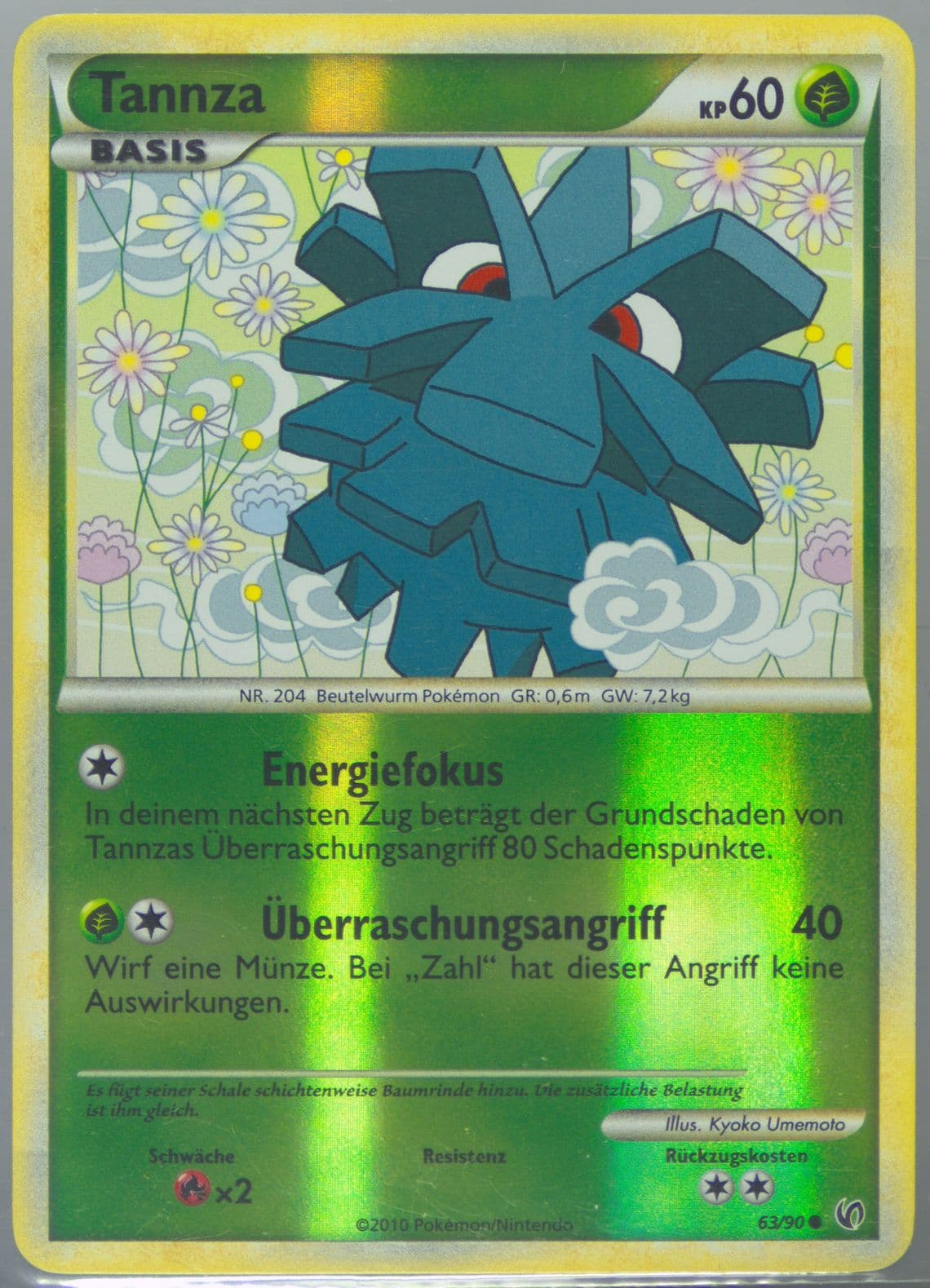 Tannza-Reverse Foil German (63) 2010 Pokemon Heartgold & Soulsilver Undaunted