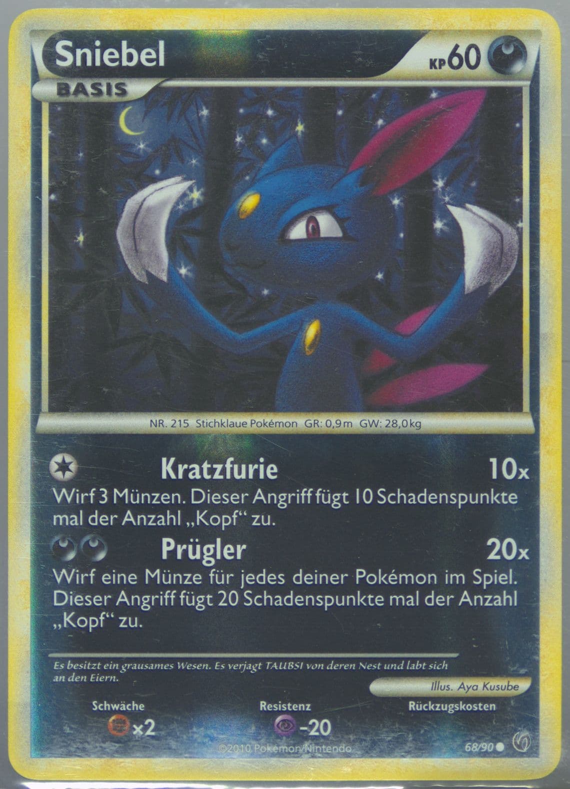 Sniebel-Reverse Foil German (68) 2010 Pokemon Heartgold & Soulsilver Undaunted