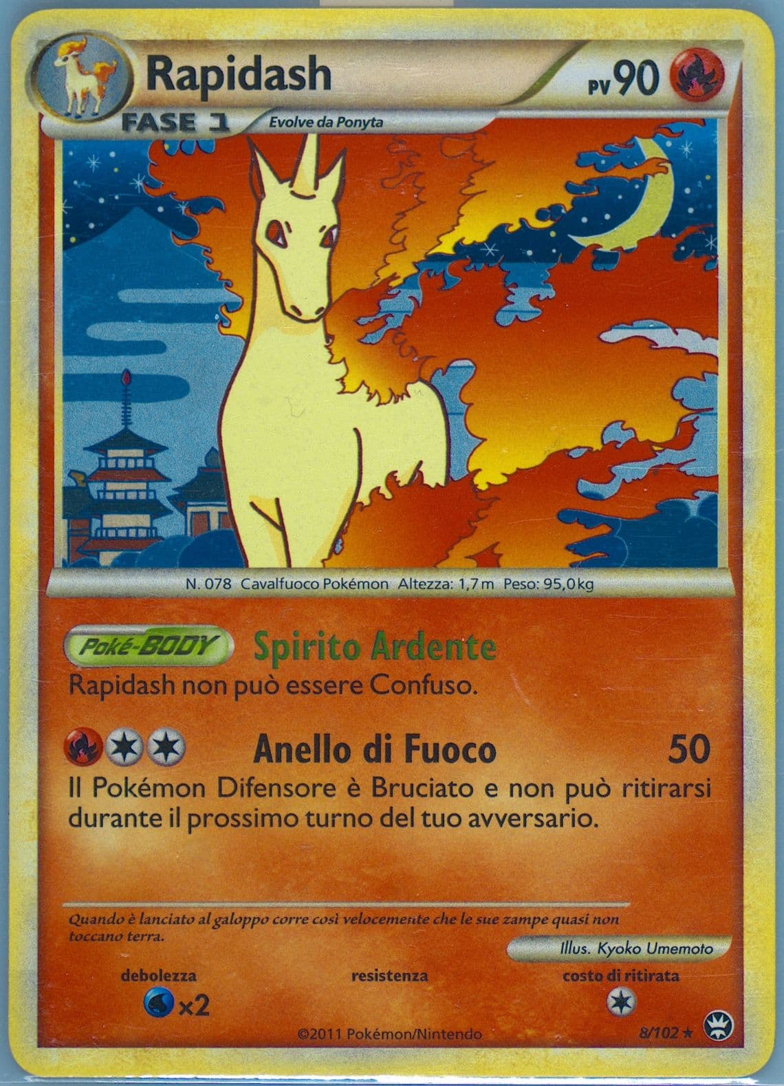 Rapidash-Holo (8) 2011 Pokemon Italian Heartgold & Soulsilver Triumphant