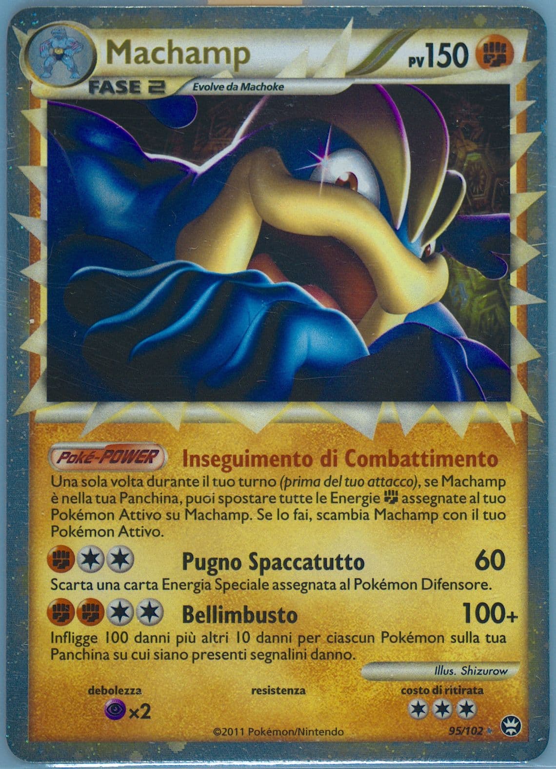 Machamp-Holo (95) 2011 Pokemon Italian Heartgold & Soulsilver Triumphant