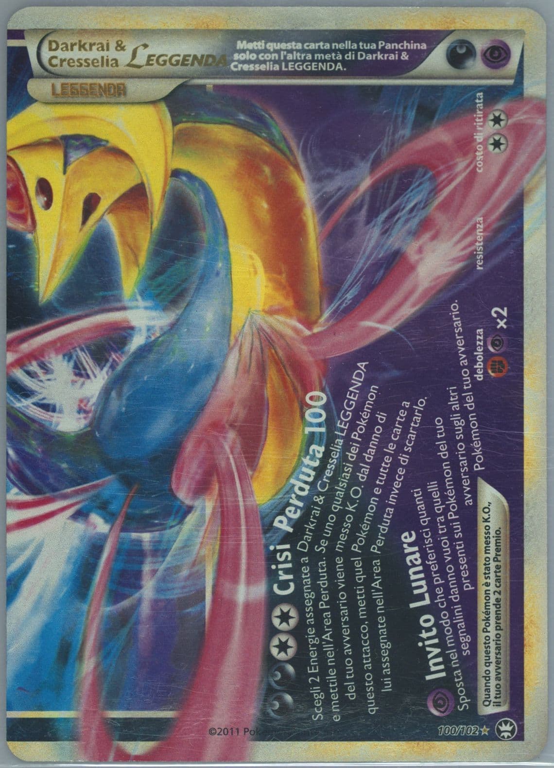 Darkrai & Cresselia Leggenda-Holo (100) 2011 Pokemon Italian Heartgold & Soulsilver Triumphant