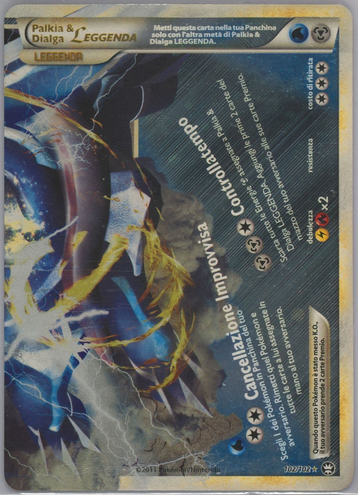Palkia & Dialga Leggenda-Holo (102) 2011 Pokemon Italian Heartgold & Soulsilver Triumphant