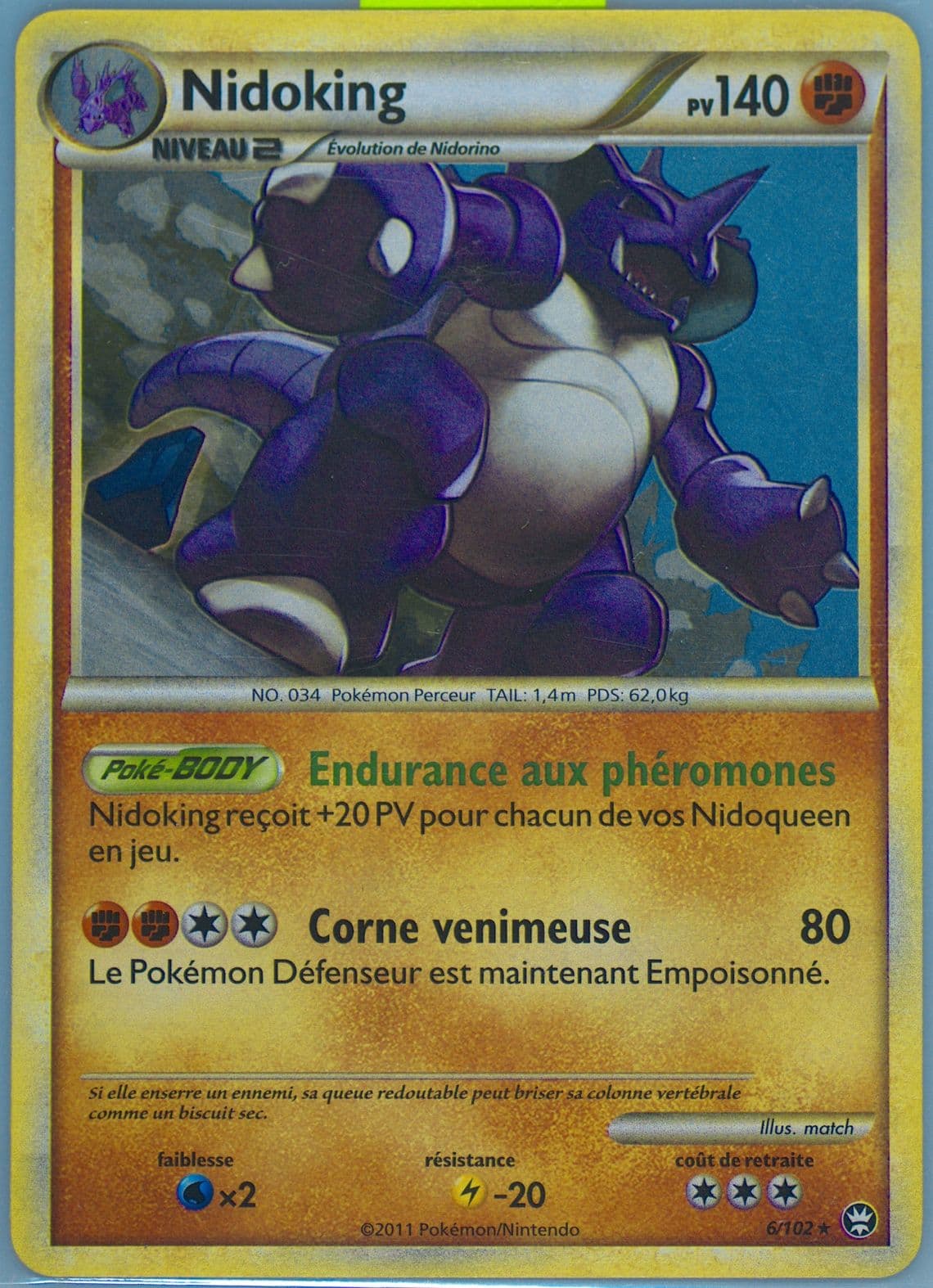 Nidoking-Holo (6) 2011 Pokemon French Heartgold & Soulsilver Triumphant