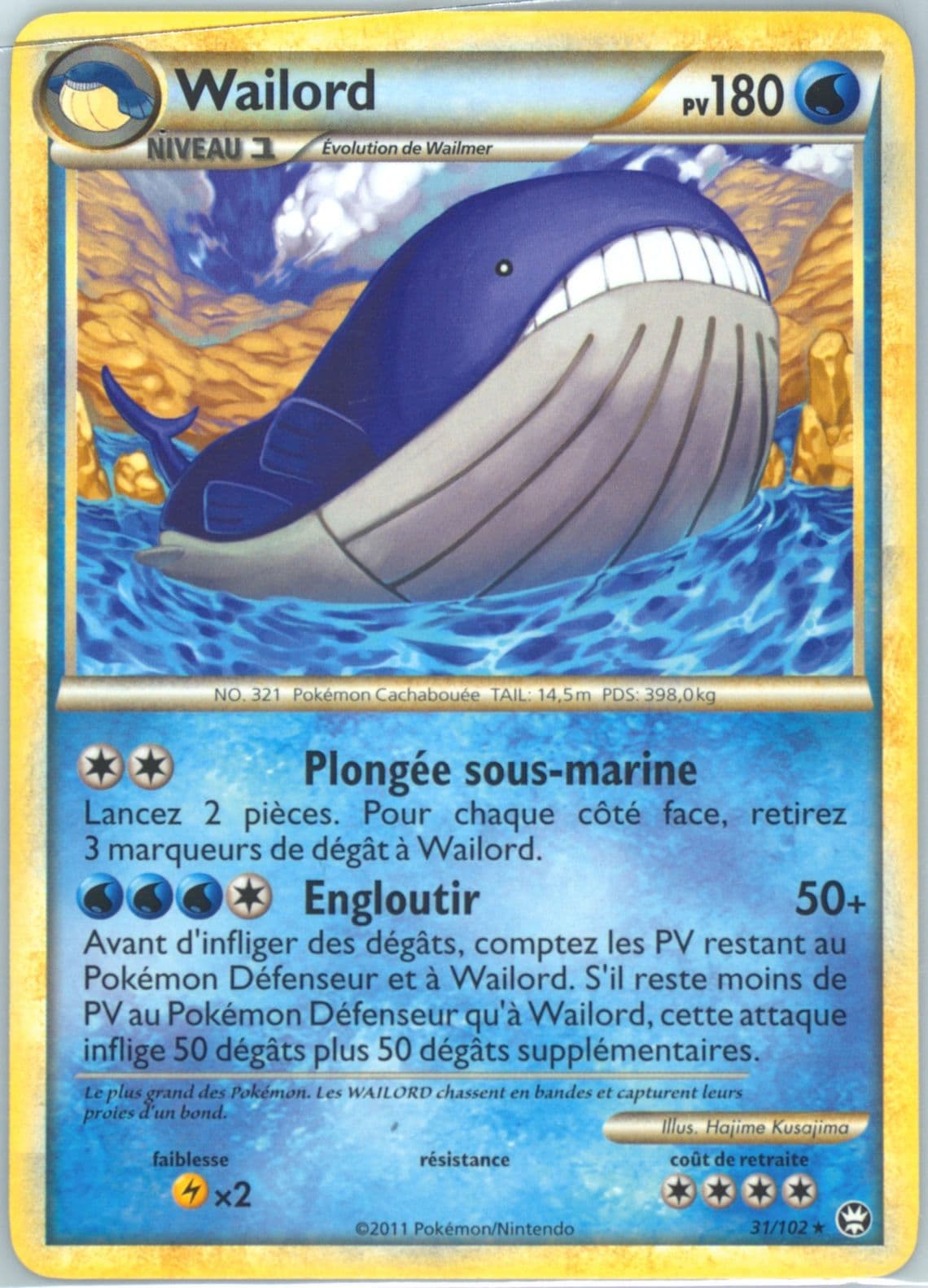 Wailord (31) 2011 Pokemon French Heartgold & Soulsilver Triumphant