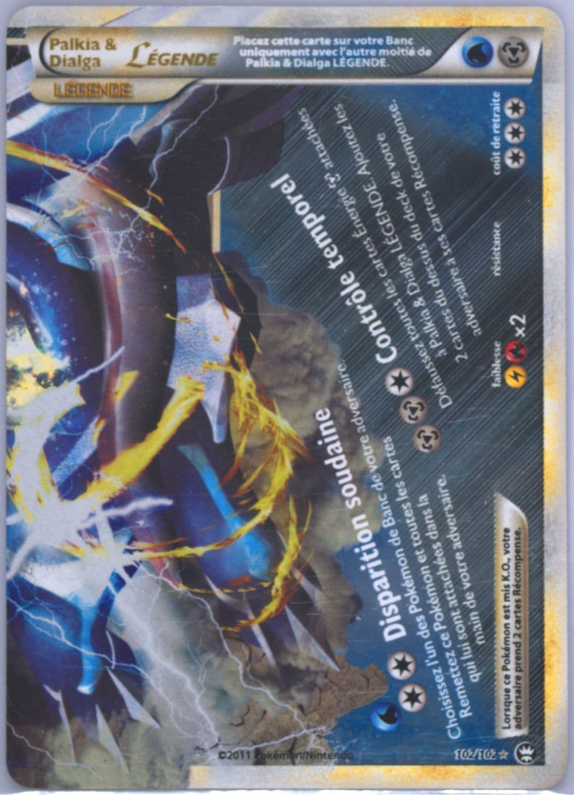Palkia & Dialga Legende-Holo (102) 2011 Pokemon French Heartgold & Soulsilver Triumphant