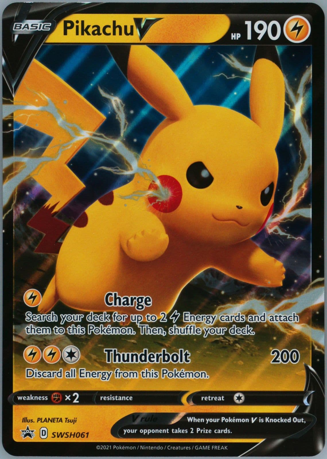 Pikachu V Pikachu V Box-Jumbo (061) 2021 Pokemon Swsh Black Star Promo
