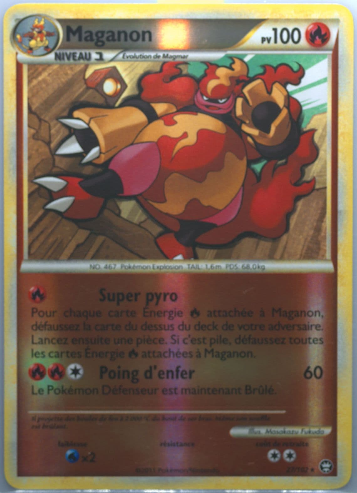 Maganon-Reverse Foil (27) 2011 Pokemon French Heartgold & Soulsilver Triumphant