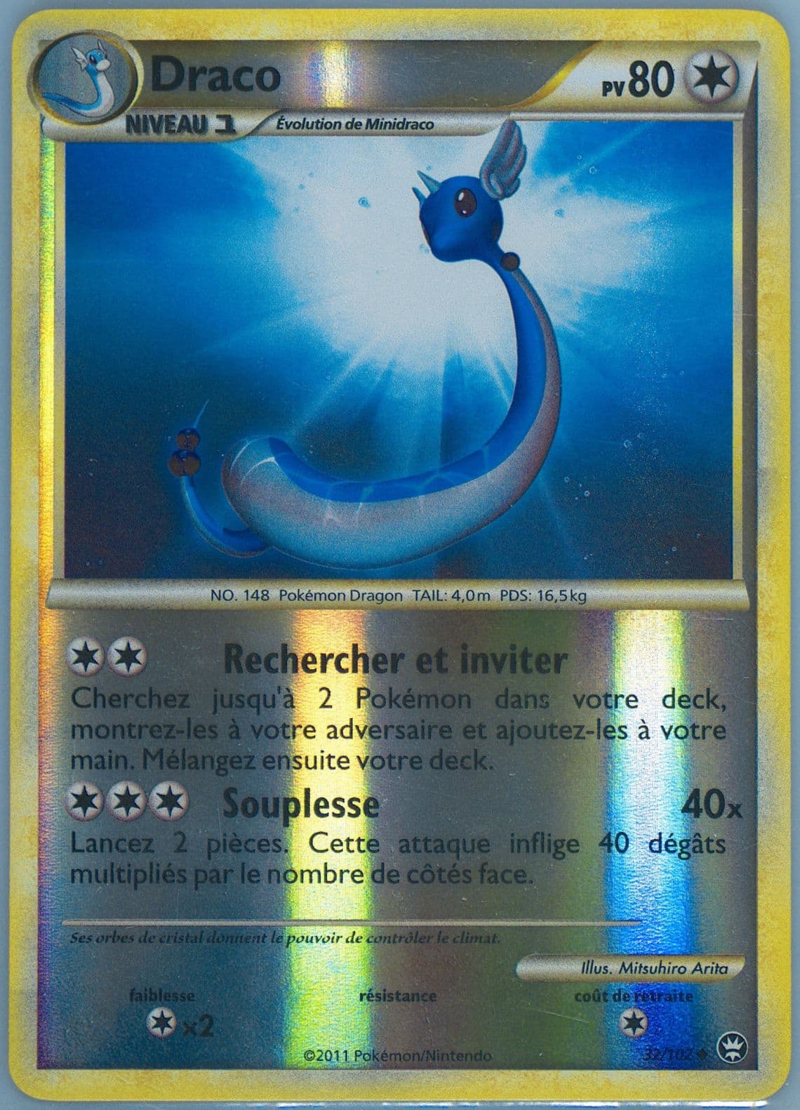 Draco-Reverse Foil (32) 2011 Pokemon French Heartgold & Soulsilver Triumphant