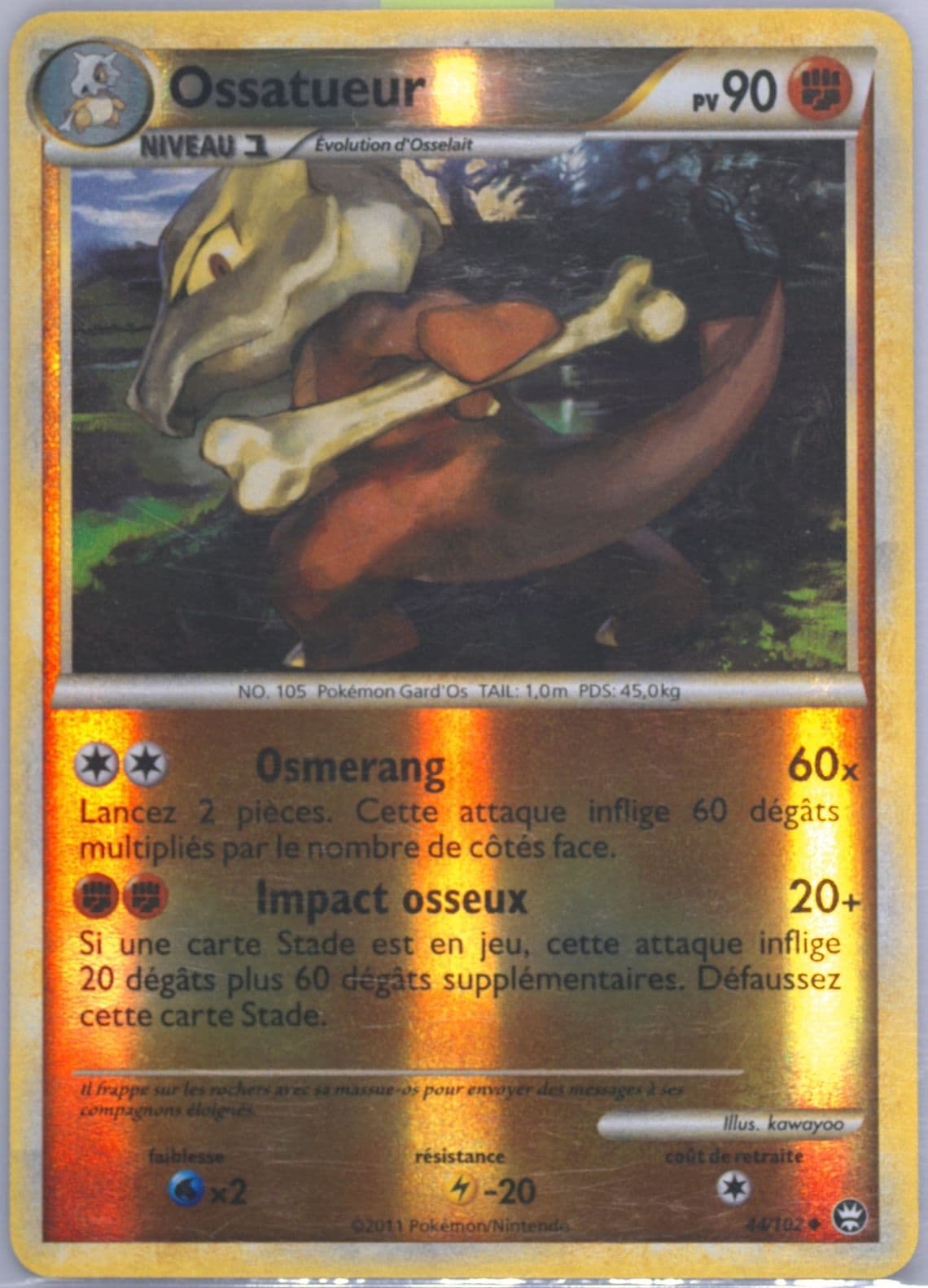 Ossatueur-Reverse Foil (44) 2011 Pokemon French Heartgold & Soulsilver Triumphant
