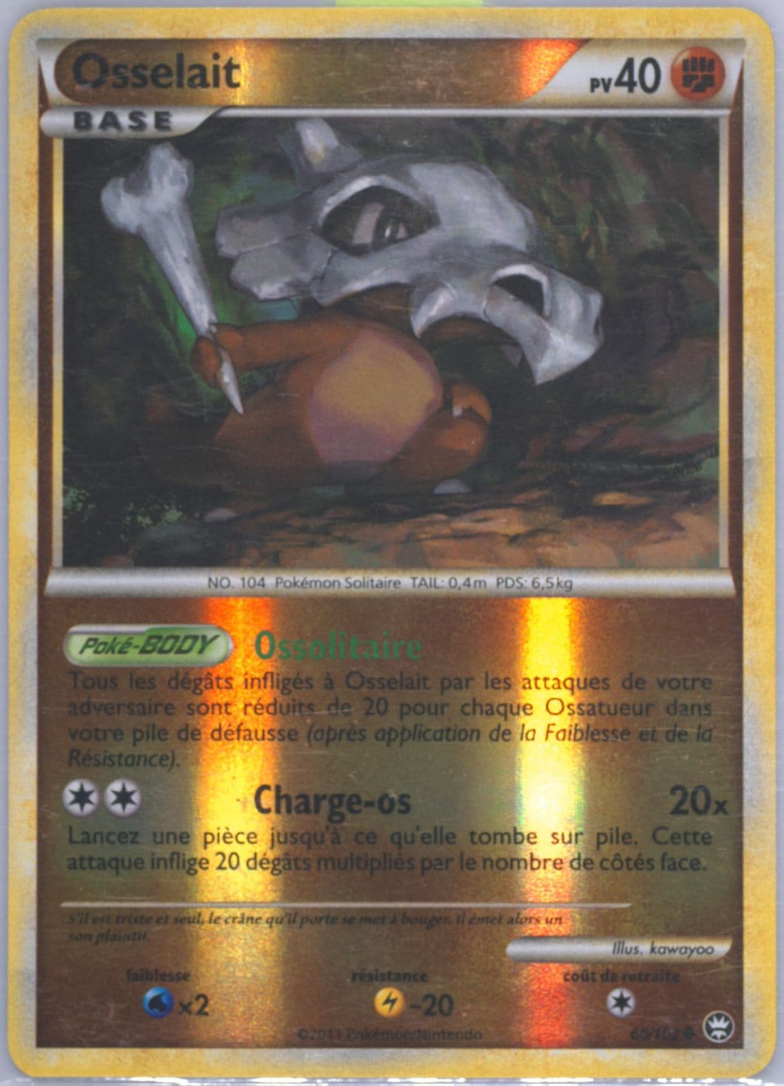Osselait-Reverse Foil (60) 2011 Pokemon French Heartgold & Soulsilver Triumphant