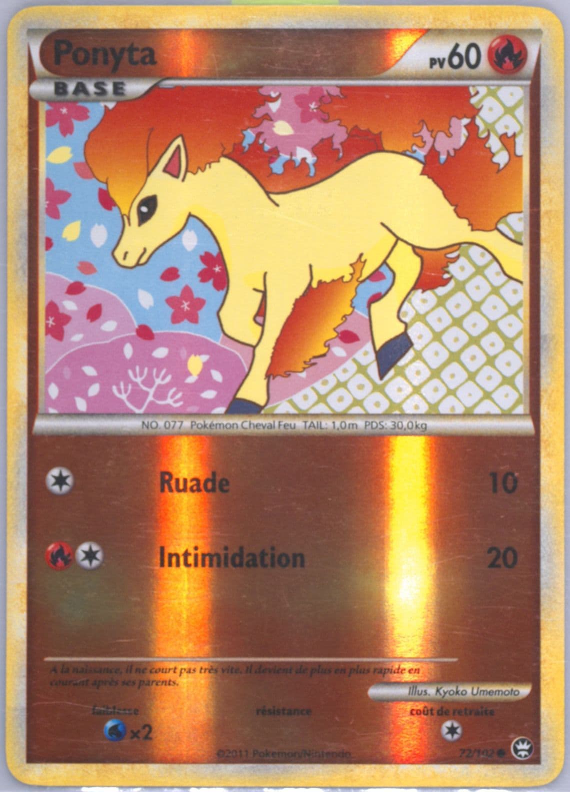 Ponyta-Reverse Foil (72) 2011 Pokemon French Heartgold & Soulsilver Triumphant