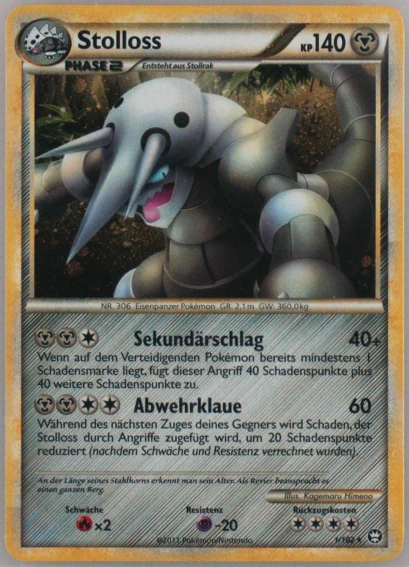 Stolloss-Holo (1) 2011 Pokemon German Heartgold & Soulsilver Triumphant