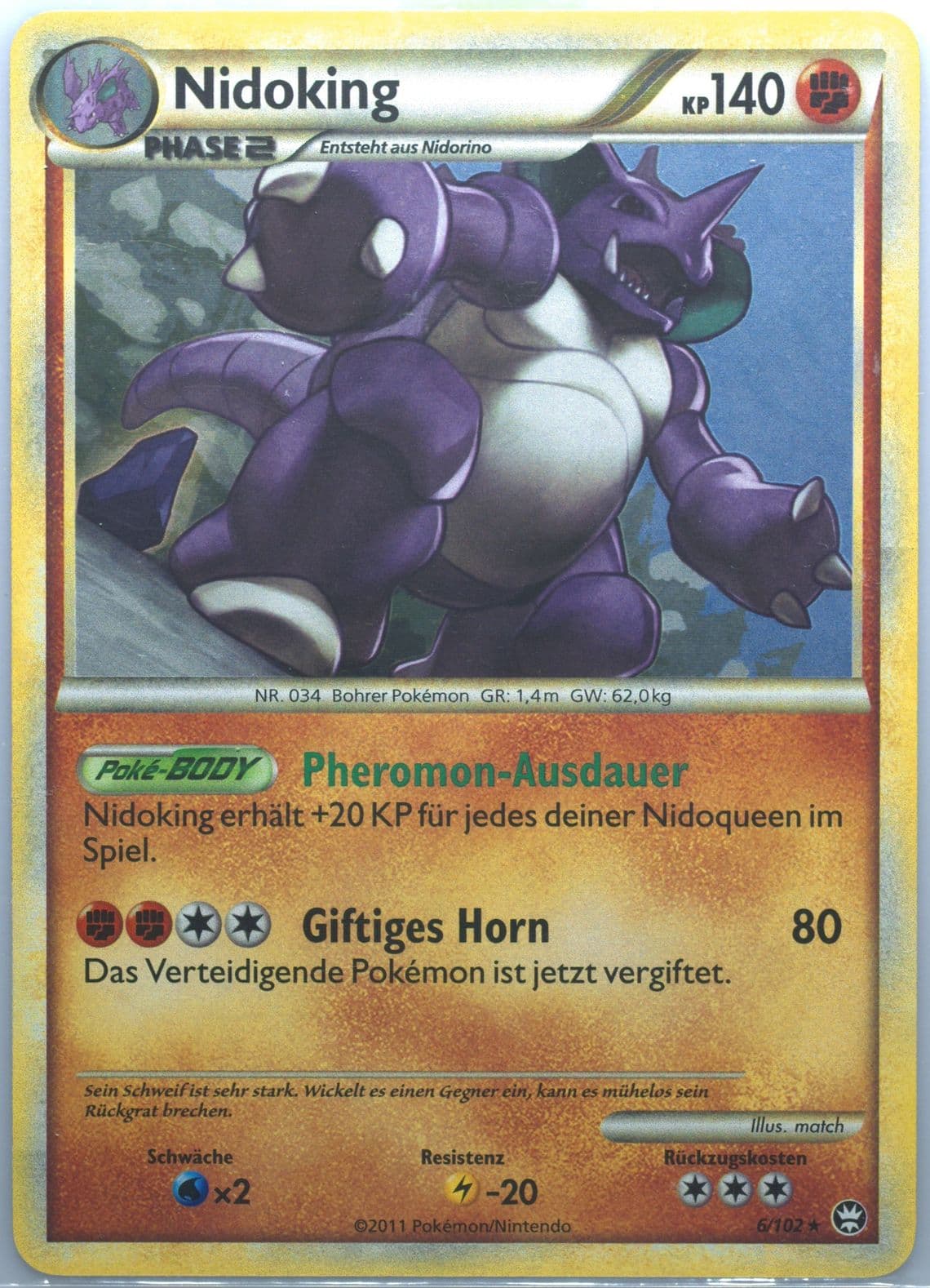 Nidoking-Holo (6) 2011 Pokemon German Heartgold & Soulsilver Triumphant