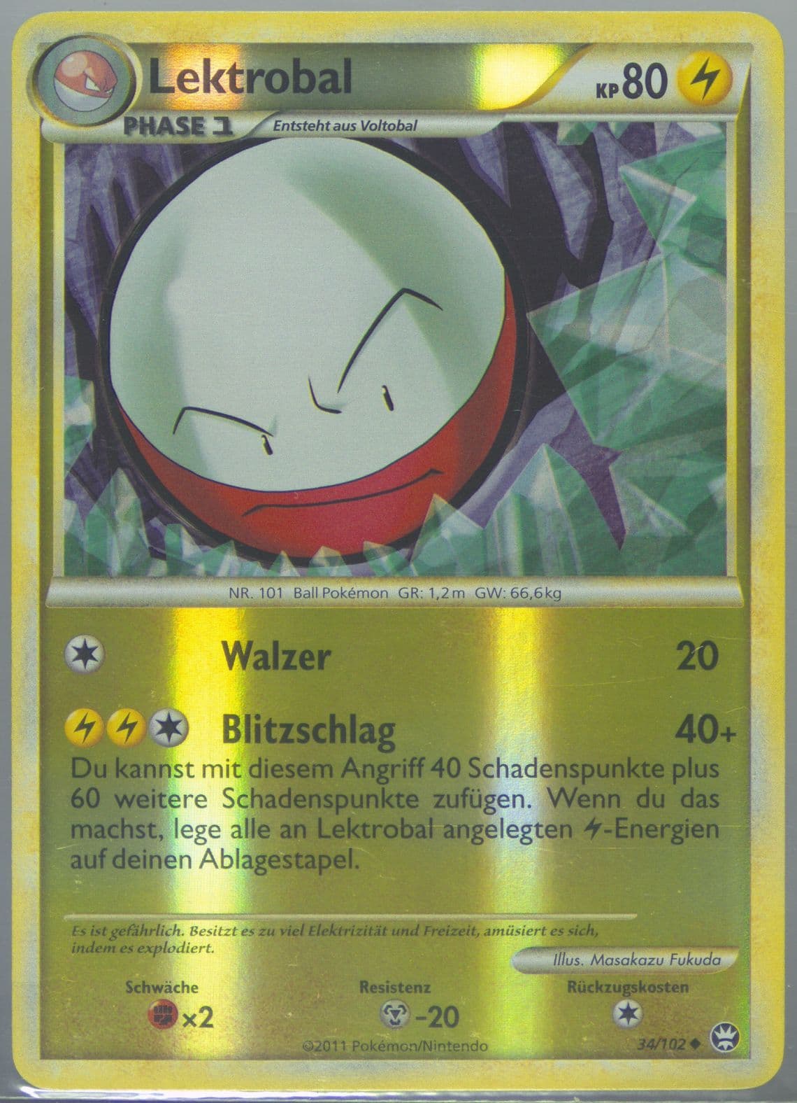 Lektrobal-Reverse Foil (34) 2011 Pokemon German Heartgold & Soulsilver Triumphant