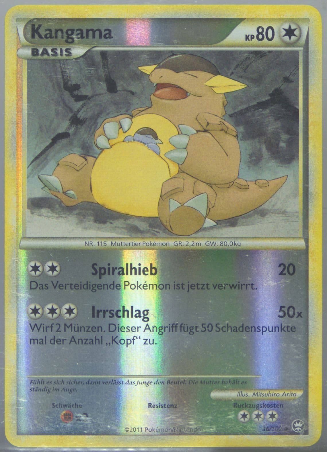 Kangama-Reverse Foil (36) 2011 Pokemon German Heartgold & Soulsilver Triumphant