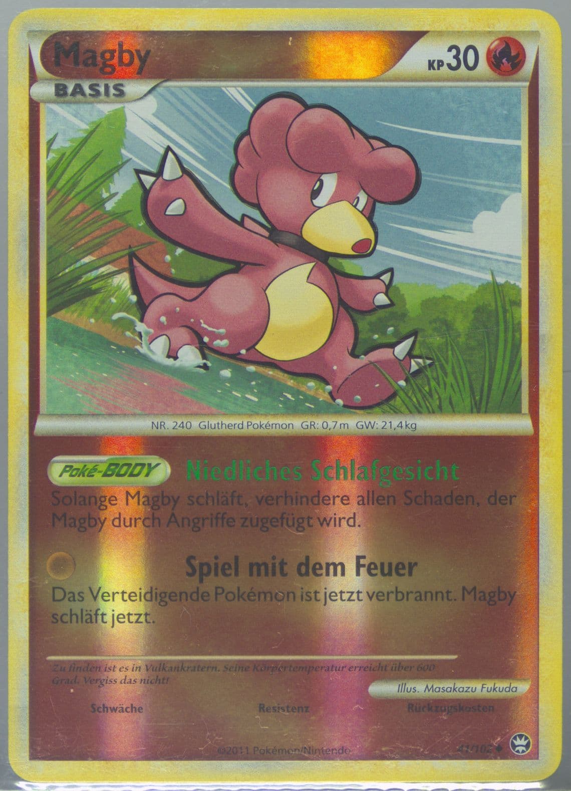 Magby-Reverse Foil (41) 2011 Pokemon German Heartgold & Soulsilver Triumphant