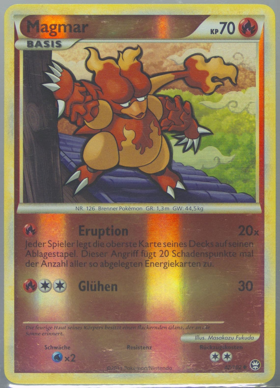 Magmar-Reverse Foil (42) 2011 Pokemon German Heartgold & Soulsilver Triumphant
