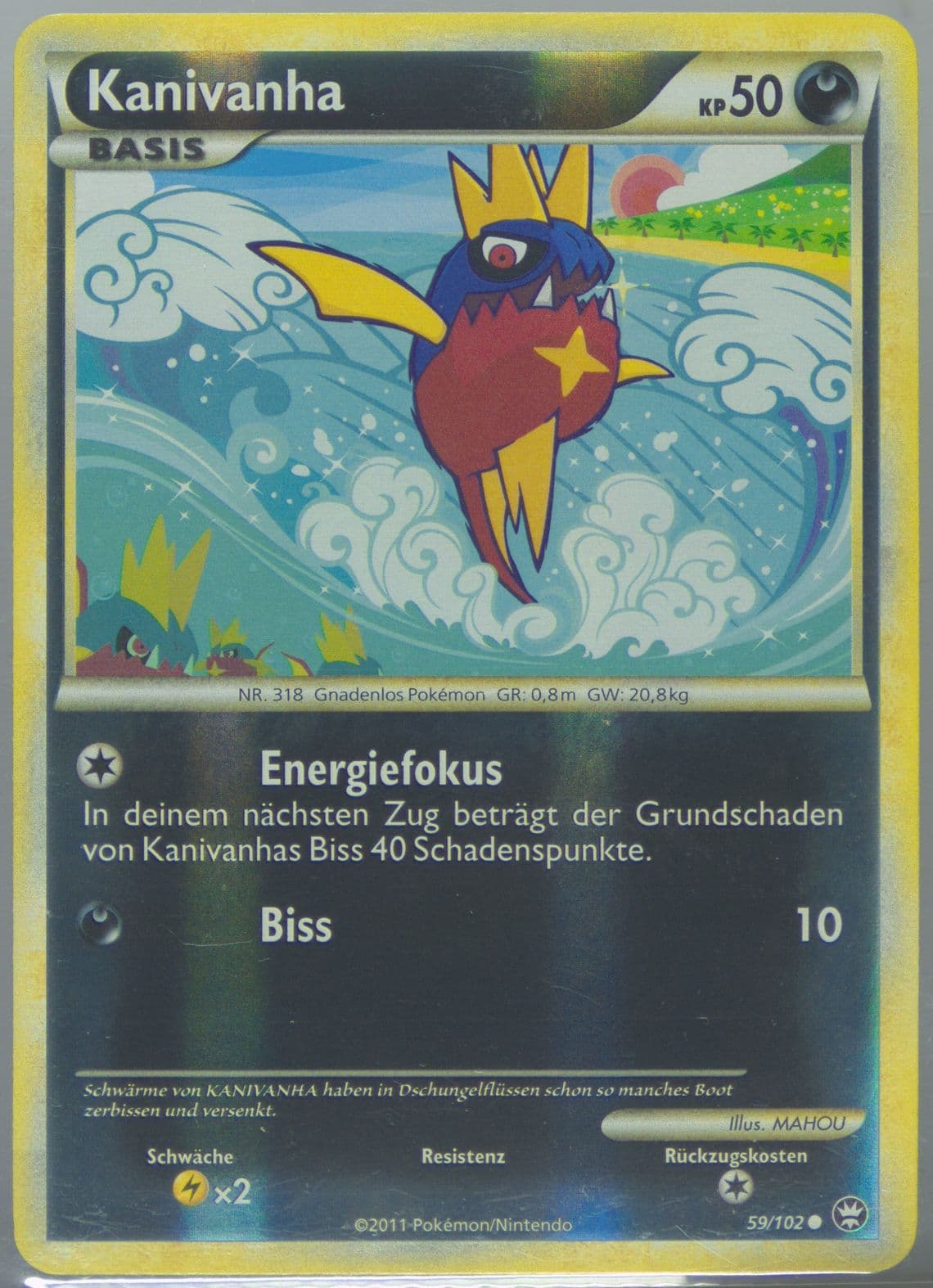 Kanivanha-Reverse Foil (59) 2011 Pokemon German Heartgold & Soulsilver Triumphant