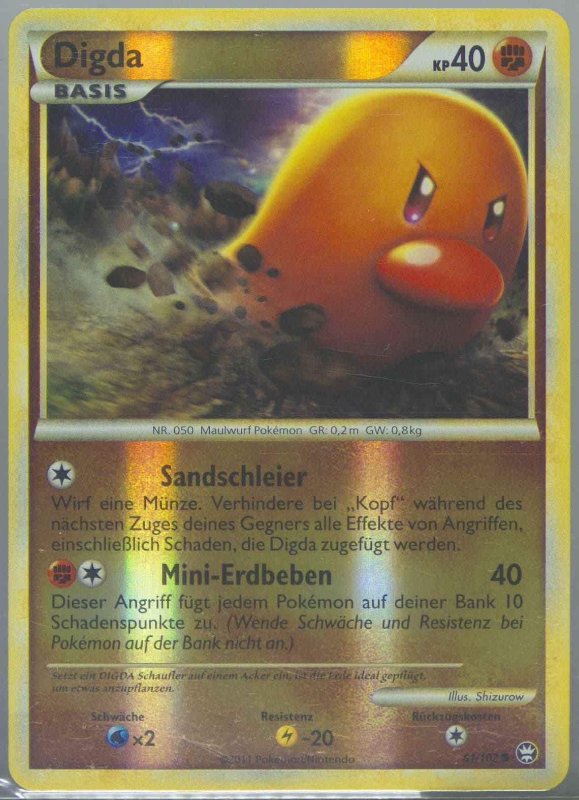 Digda-Reverse Foil (61) 2011 Pokemon German Heartgold & Soulsilver Triumphant