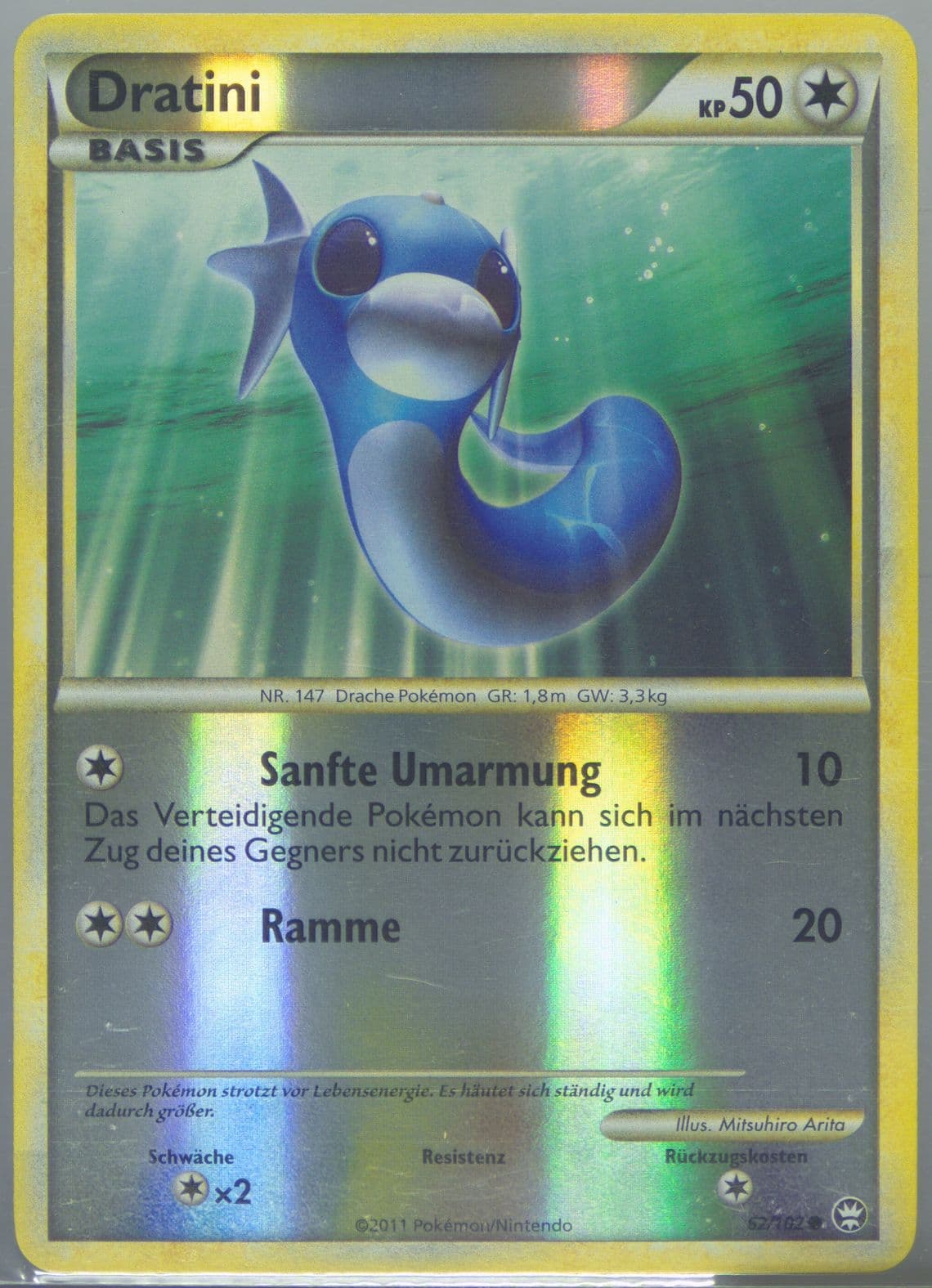 Dratini-Reverse Foil (62) 2011 Pokemon German Heartgold & Soulsilver Triumphant