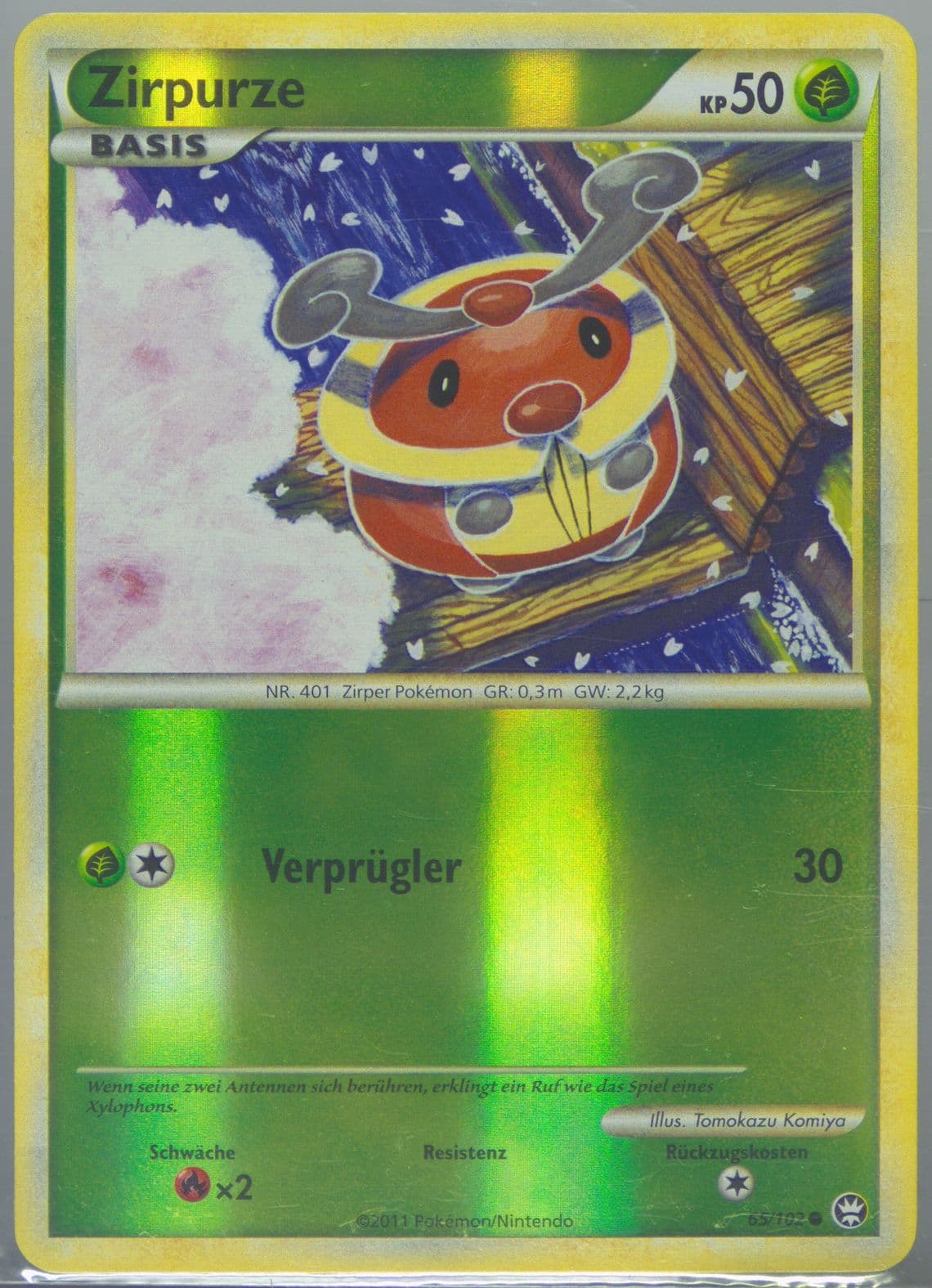 Zirpurze-Reverse Foil (65) 2011 Pokemon German Heartgold & Soulsilver Triumphant