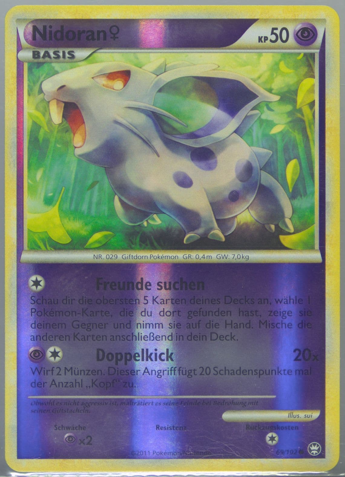 Nidoran-Reverse Foil (69) 2011 Pokemon German Heartgold & Soulsilver Triumphant