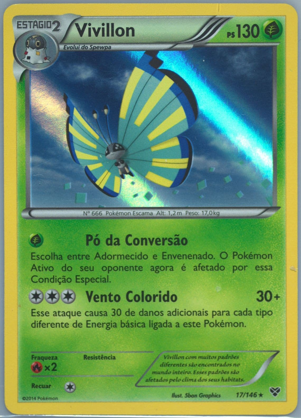 Vivillon-Holo Portuguese-Savanna (17) 2014 Pokemon XY