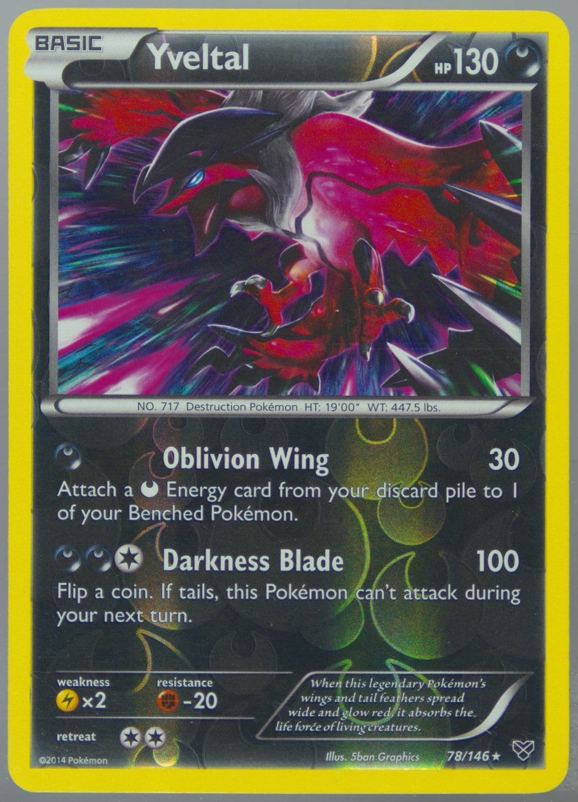 Yveltal-Reverse Foil (78) 2014 Pokemon XY
