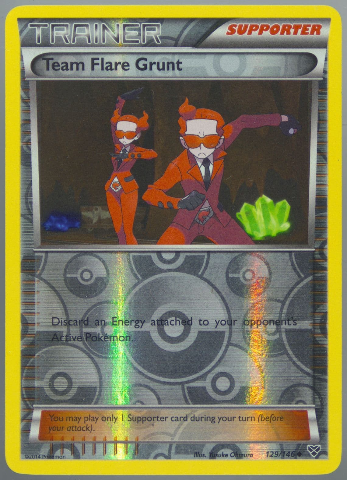 Team Flare Grunt-Reverse Foil (129) 2014 Pokemon XY