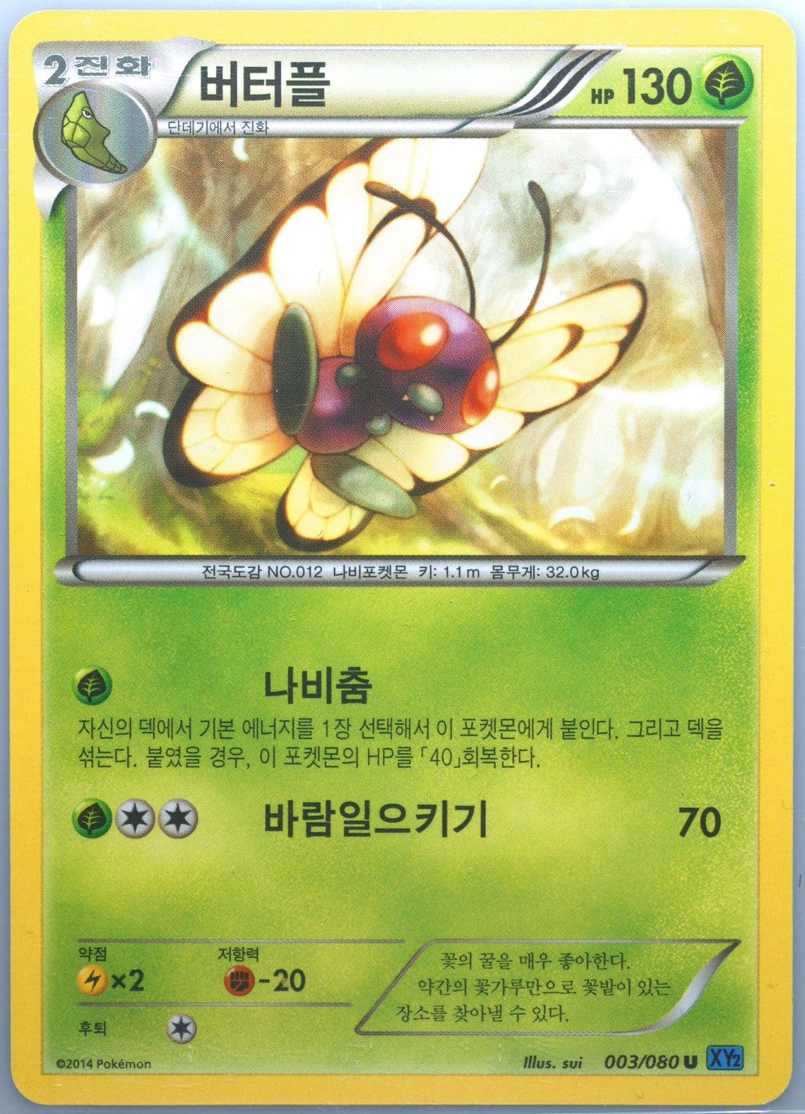 Butterfree (003) 2014 Pokemon Korean XY Wild Blaze