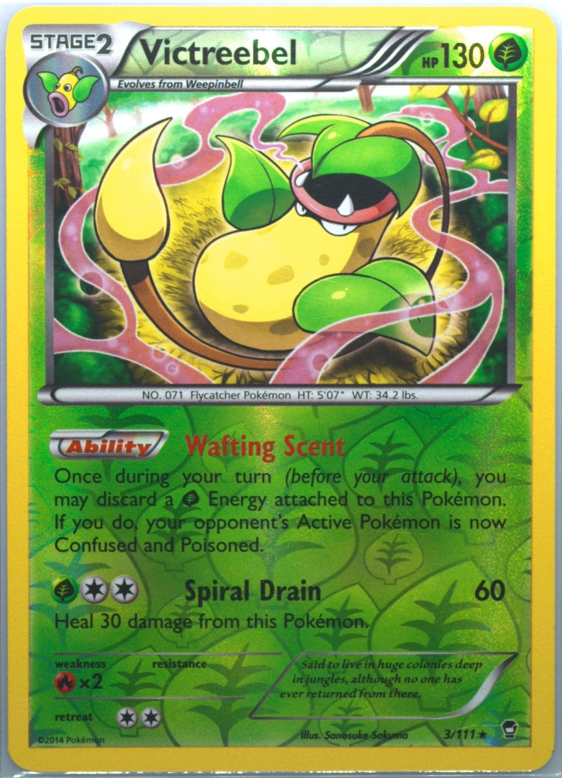 Victreebel-Reverse Foil (3) 2014 Pokemon XY Furious Fists