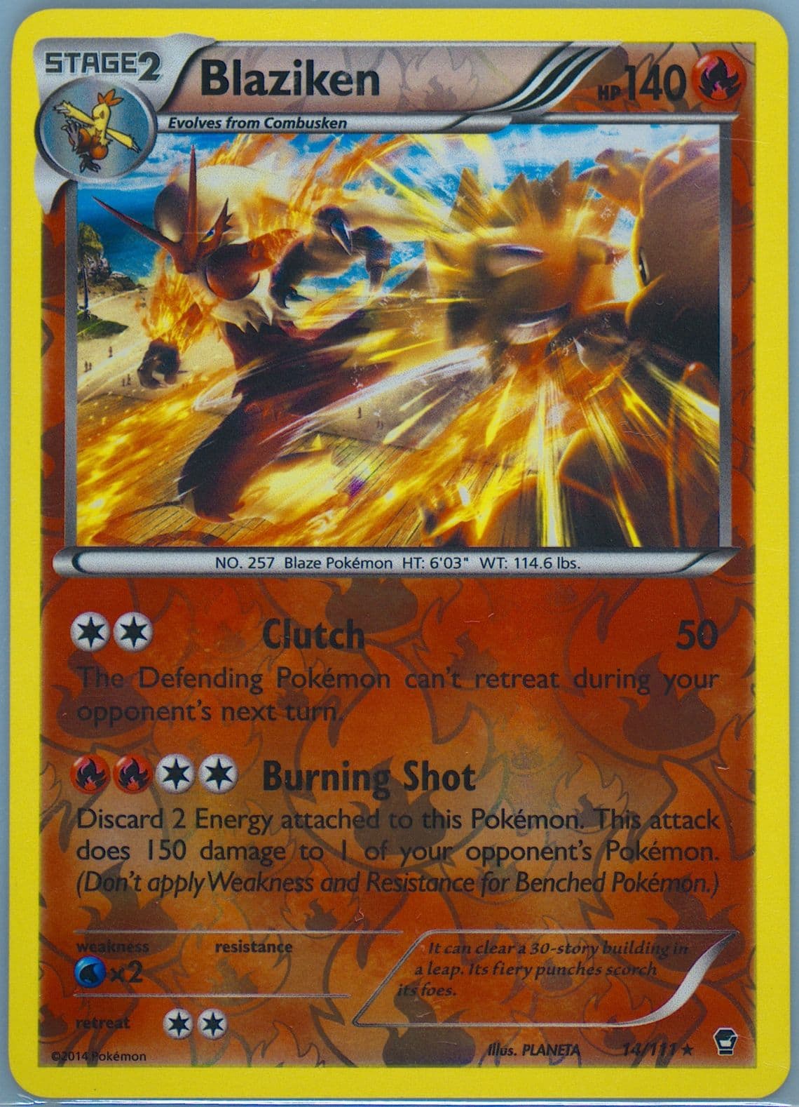 Blaziken-Reverse Foil (14) 2014 Pokemon XY Furious Fists