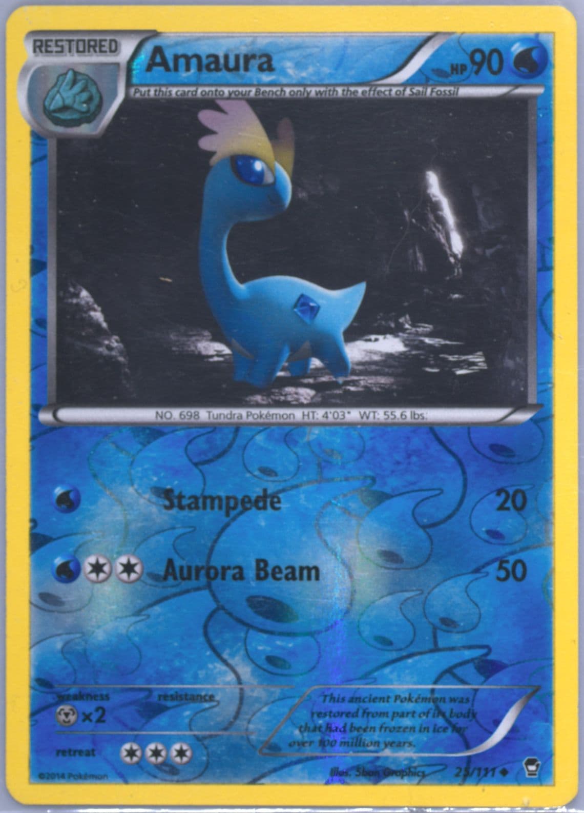 Amaura-Reverse Foil (25) 2014 Pokemon XY Furious Fists