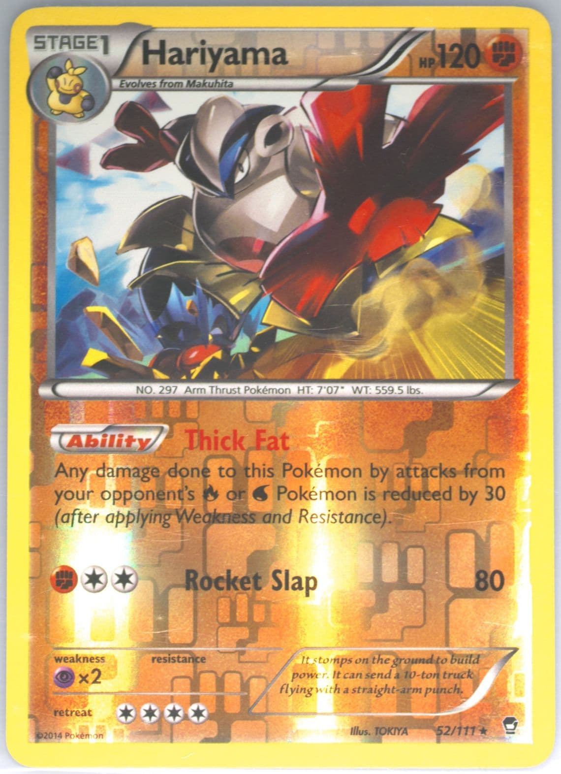Hariyama-Reverse Foil (52) 2014 Pokemon XY Furious Fists