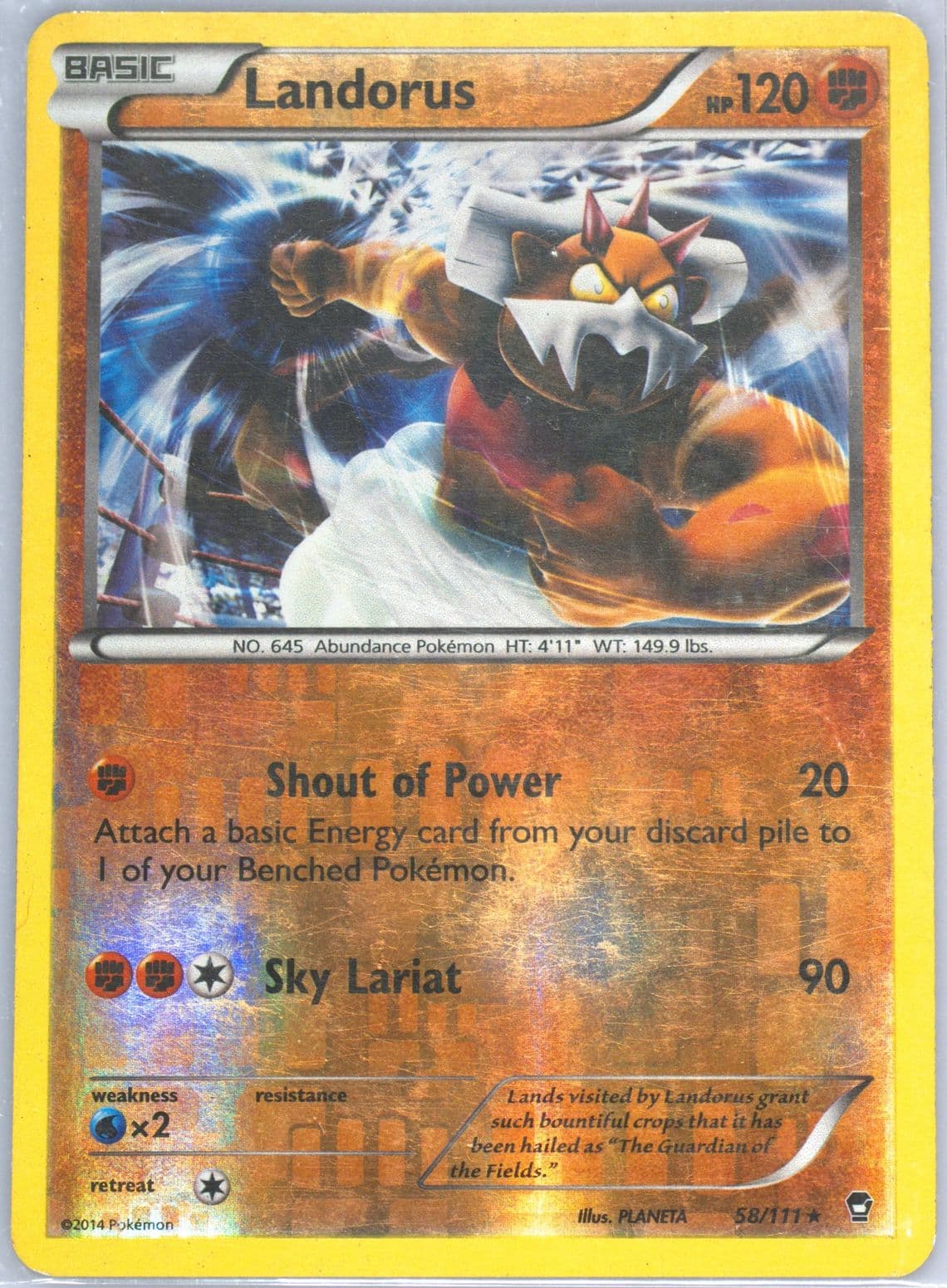 Landorus-Reverse Foil (58) 2014 Pokemon XY Furious Fists