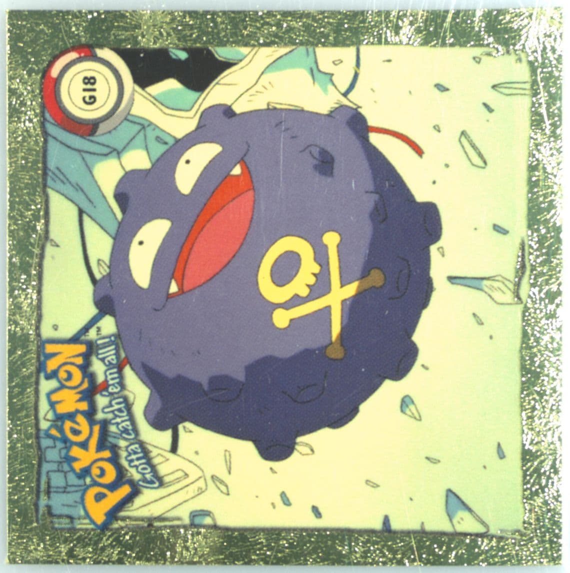 Koffing (G18) 1999 Pokemon Stickers Series 1 Rare Gold Stickers