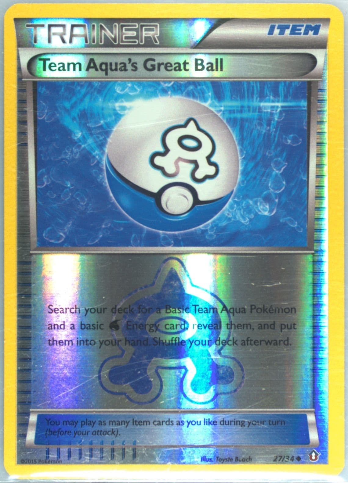 Team Aqua's Great Ball-Reverse Foil (27) 2015 Pokemon XY Double Crisis