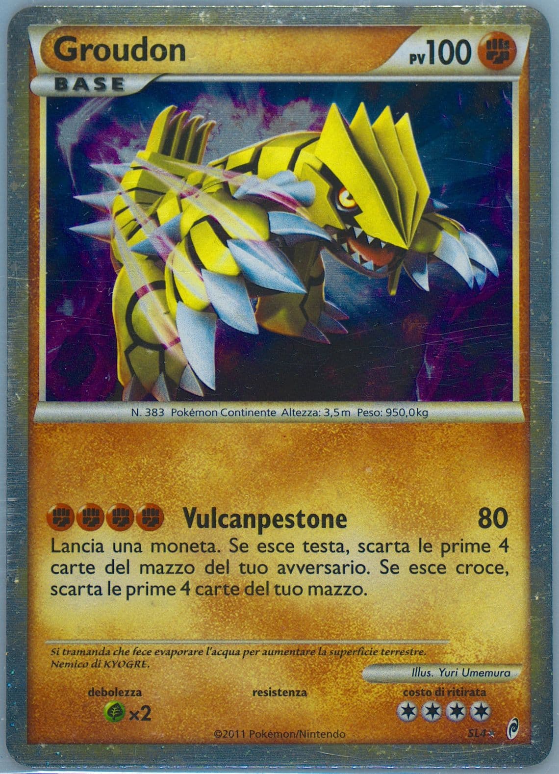 Groudon-Holo Italian (SL4) 2011 Pokemon Call of Legends