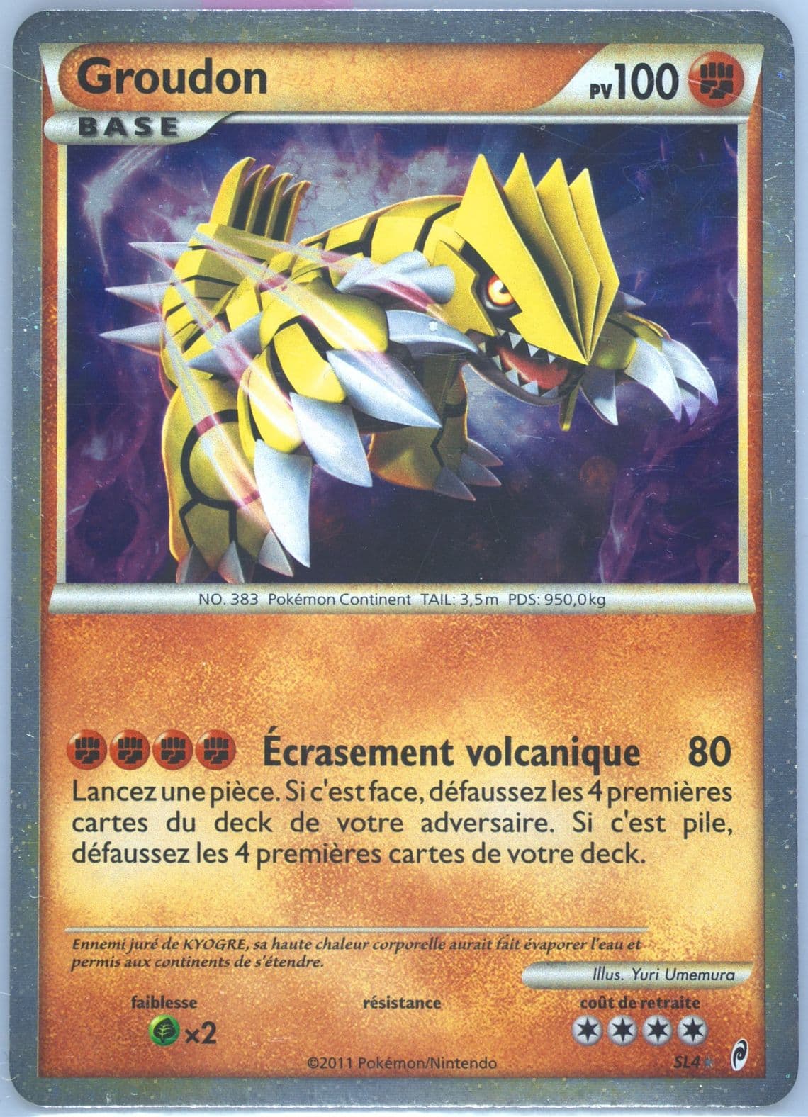 Groudon-Holo French (SL4) 2011 Pokemon Call of Legends