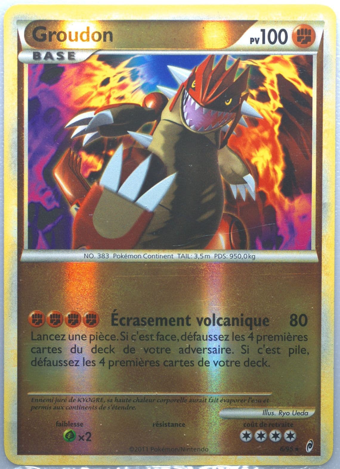 Groudon-Reverse Foil French (6) 2011 Pokemon Call of Legends