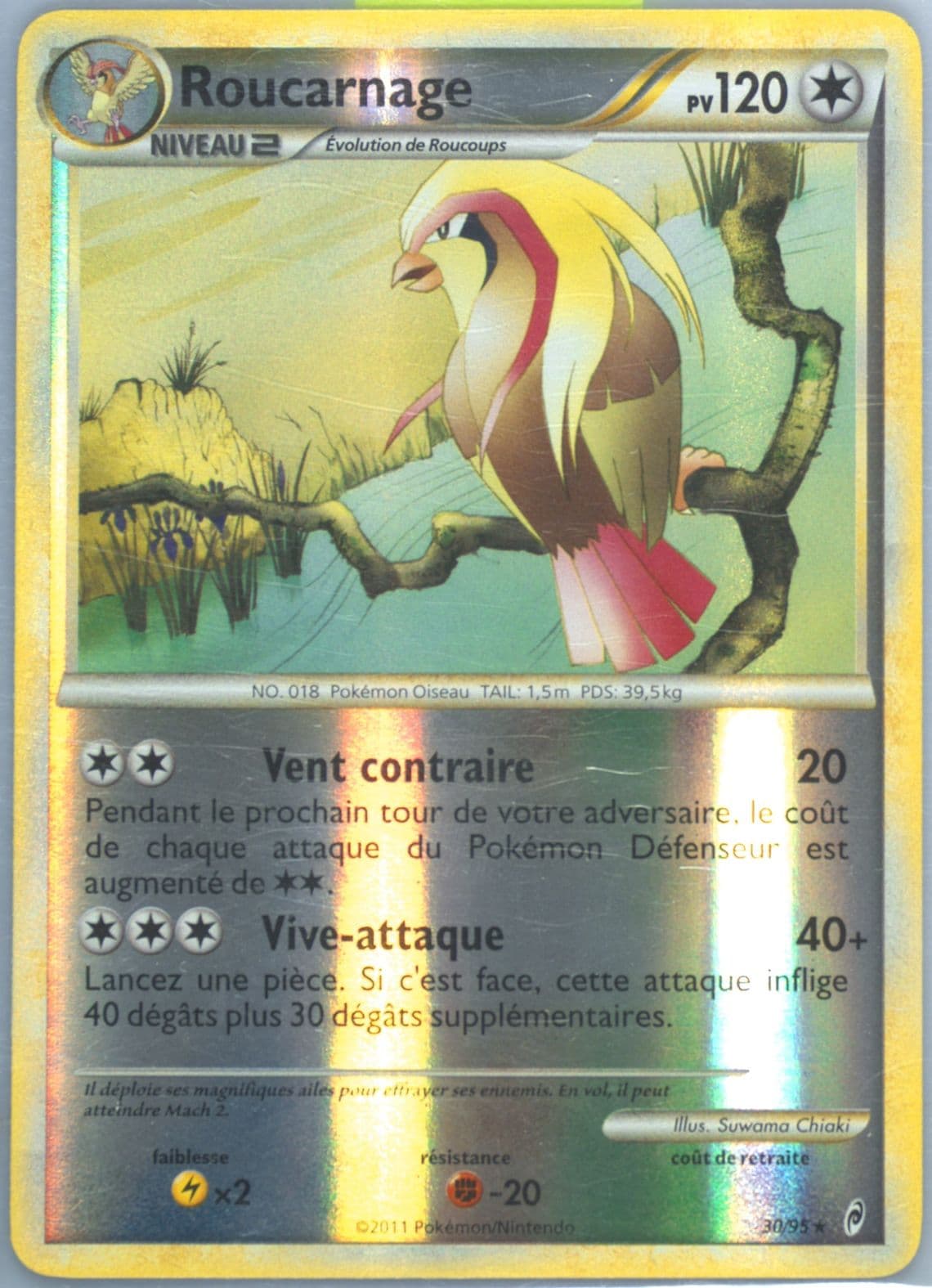 Roucarnage-Reverse Foil French (30) 2011 Pokemon Call of Legends