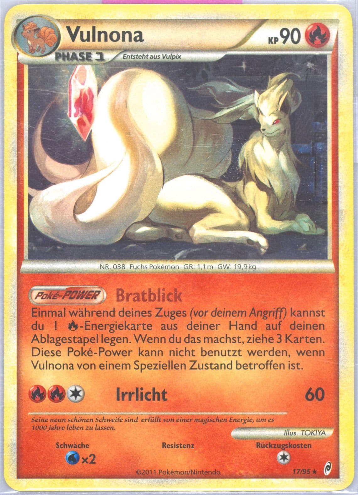 Vulnona-Holo German (17) 2011 Pokemon Call of Legends