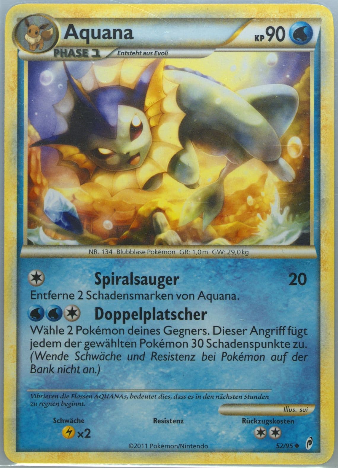 Aquana German (52) 2011 Pokemon Call of Legends