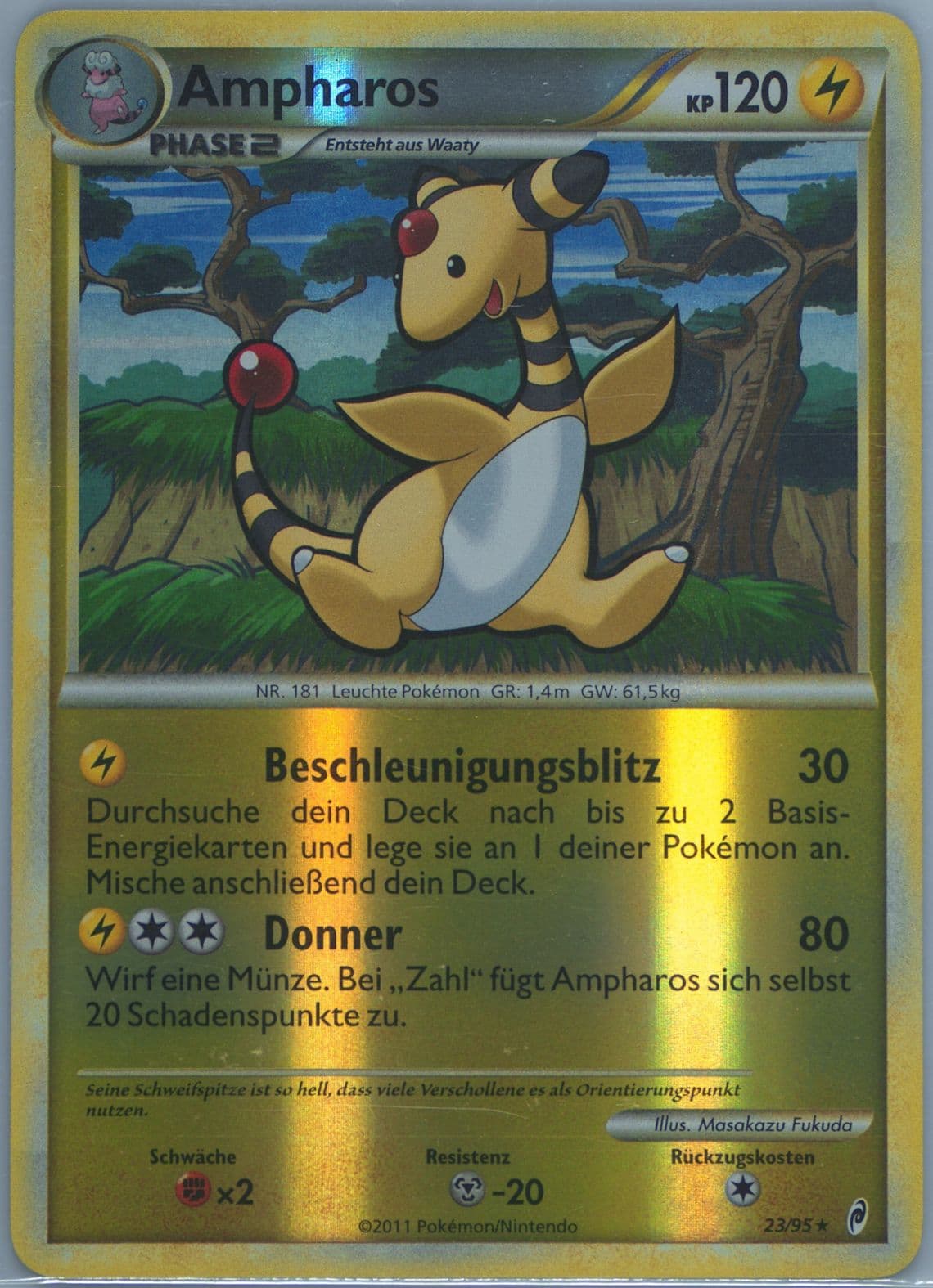 Ampharos-Reverse Foil German (23) 2011 Pokemon Call of Legends